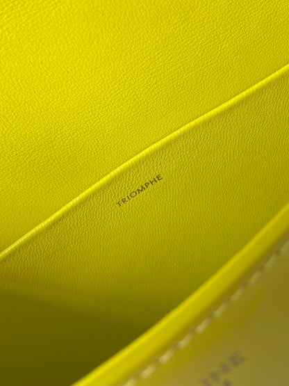 20 CHAIN EMBOSSED ARMPIT BAG CHARTREUSE YELLOW CALFSKIN