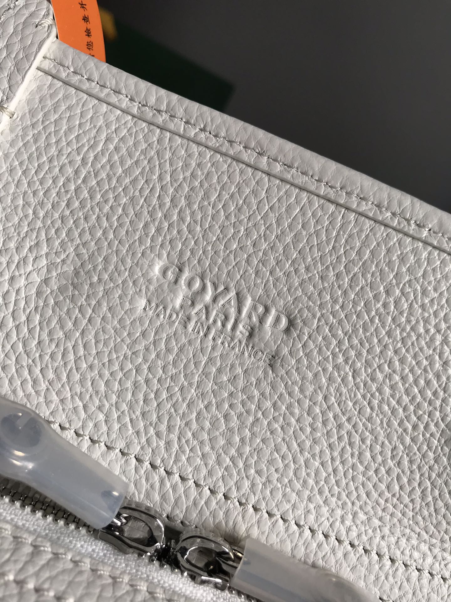 HARDY PM BAG 40 IN WHITE GOYARDINE CANVAS AND TAURILLON LEATHER TRIM