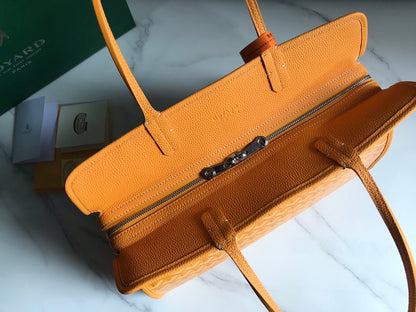 HARDY PM BAG 40 IN YELLOW GOYARDINE CANVAS AND TAURILLON LEATHER TRIM