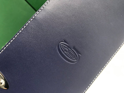 SA?GON PM BAG 28 IN NAVY BLUE GOYARDINE CANVAS AND CALFSKIN