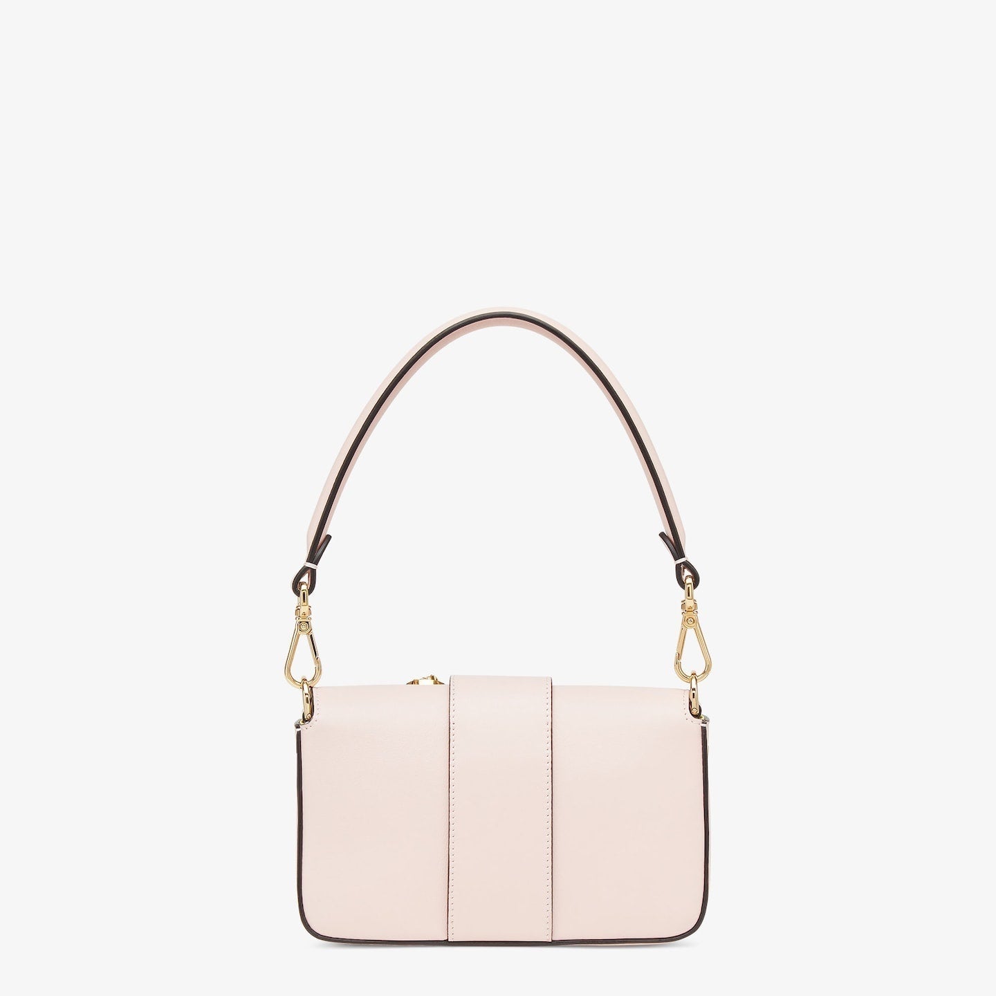 FENDI FENDACE BROOCH MINI 20 BAGUETTE BAG IN LIGHT PINK CALFSKIN