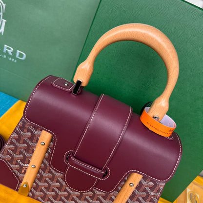 SA?GON PM BAG 28 IN CANNON PINK GOYARDINE CANVAS AND CALFSKIN