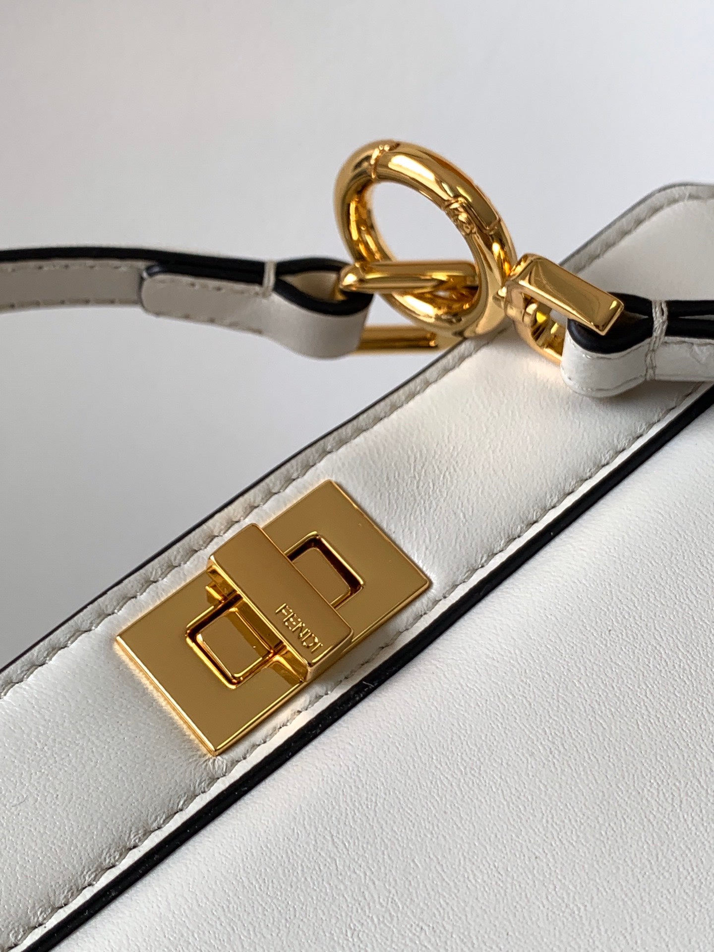 Peekaboo ISeeU Petite 20 Bag White Lambskin Ghw