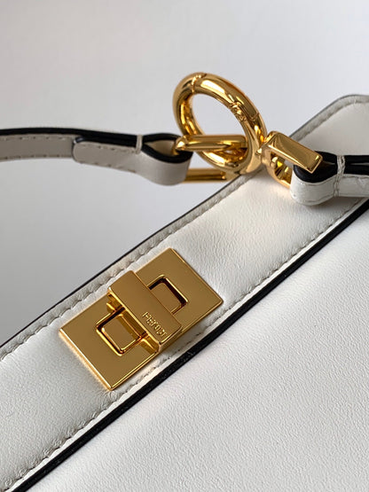 Peekaboo ISeeU Petite 20 Bag White Lambskin Ghw