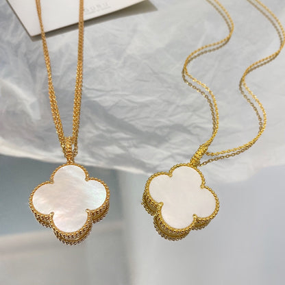 Collier avec pendentif en nacre de 25 mm et grand modèle Diana Clover