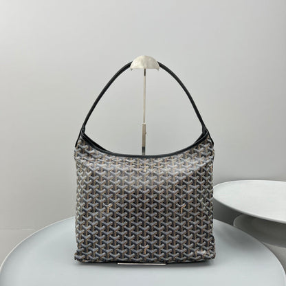 HOBO BOH¨¨ME 34 IN BLACK GOYARDINE CANVAS AND CALFSKIN