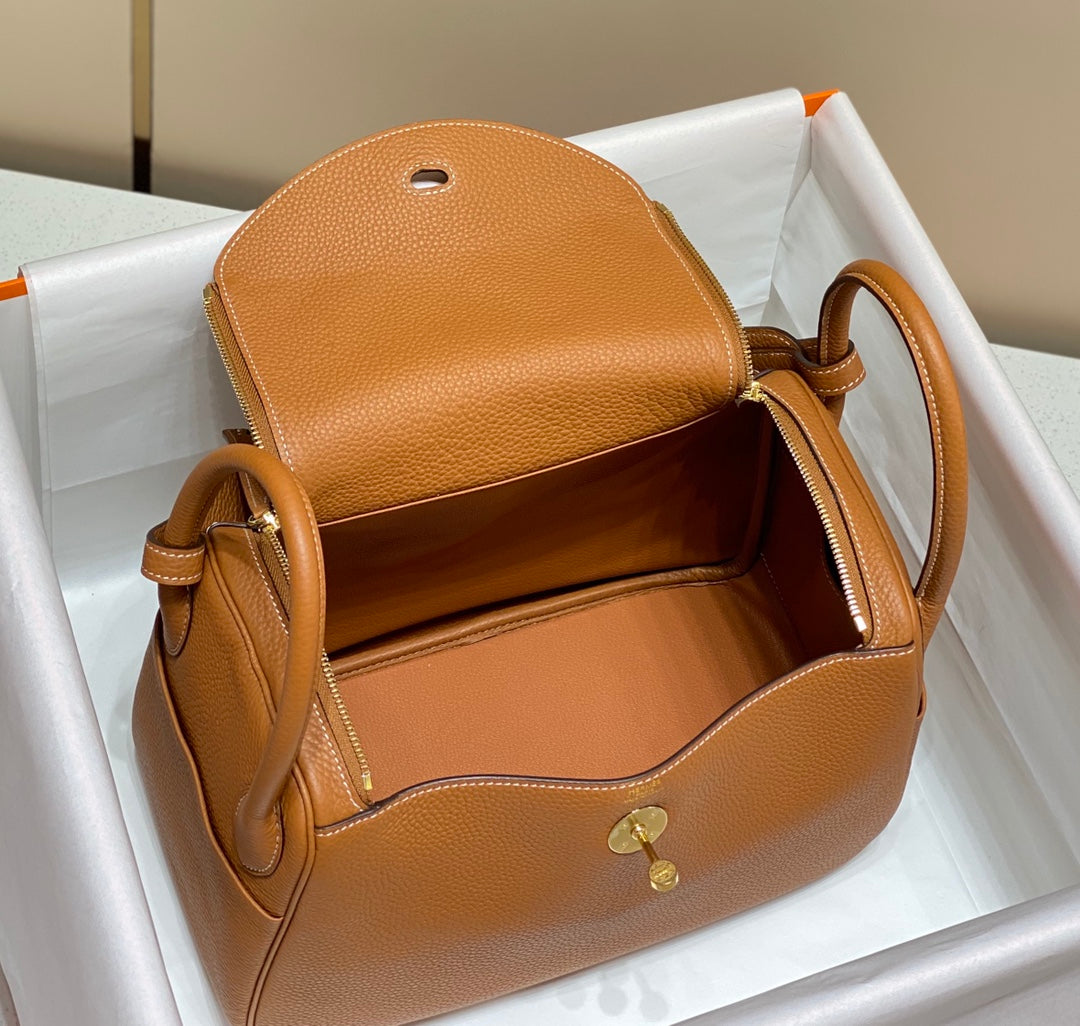 HM LINDY 26 BAG ORANGE TAURILLON CLEMENCE LEATHER