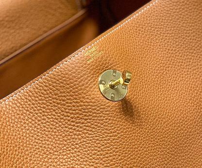 HM LINDY 26 BAG ORANGE TAURILLON CLEMENCE LEATHER