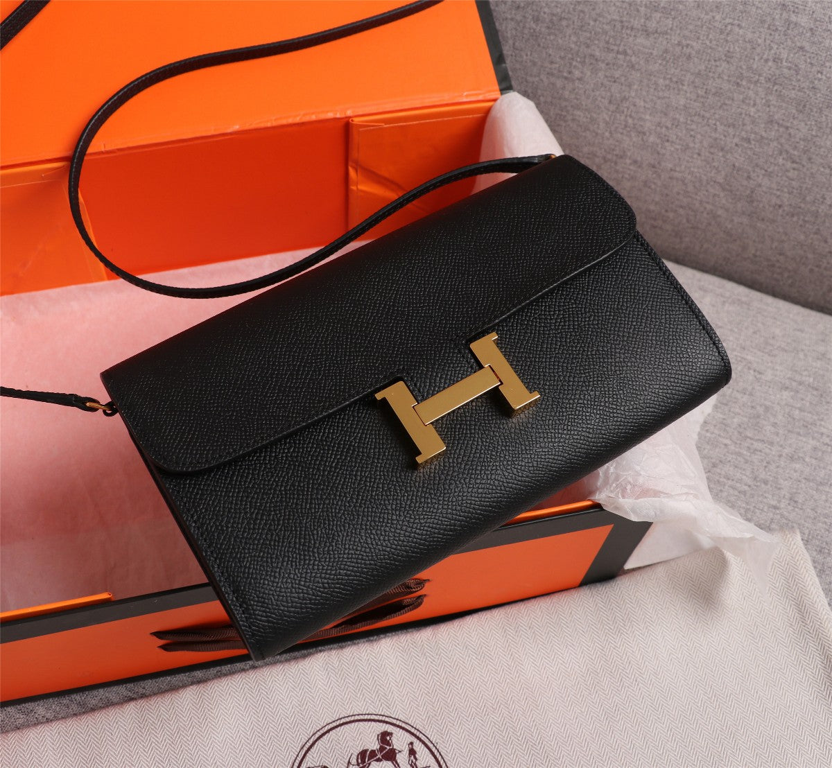 HM CONSTANCE BAGS DAKANG 20.5 BLACK EPSOM