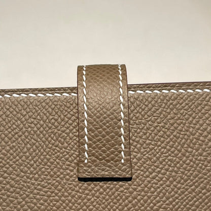 HM MINI BEARN WALLET 10.5 ETOUPE EPSOM GOLD HARDWARE