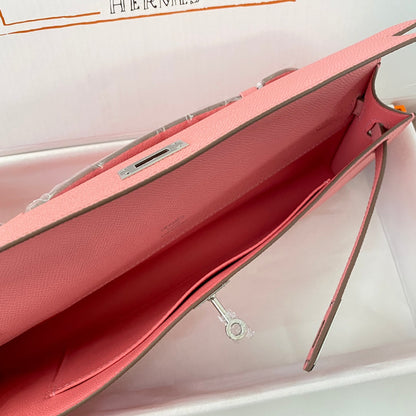 HM Kelly Cut 31 Pink Pastel Epsom Leather Silver Hardware 229064