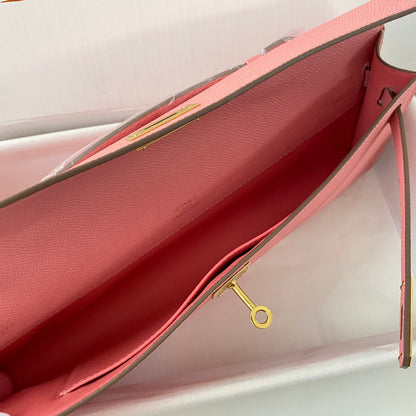 HM Kelly Cut 31 Pink Pastel Epsom Leather Gold Hardware 229065