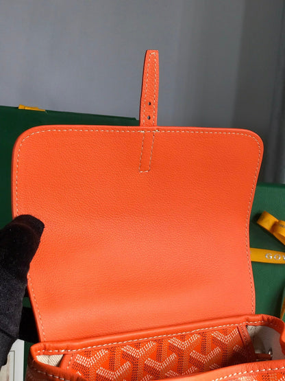 ALPIN MINI BACKPACK 21 IN ORANGE LAMBSKIN AND GOYARDINE CANVAS
