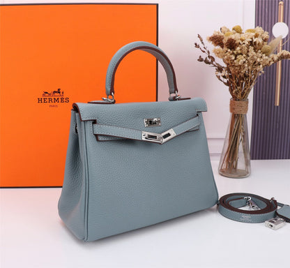 HM KELLY BAG 28 TEMPERED GRAY TOGO SILVER HARDWARE