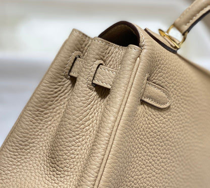 HM Mini Kelly 20cm Beige Togo Leather Gold Hardware