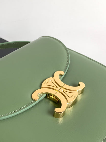 teen besace triomphe 18.5 khaki green calfskin