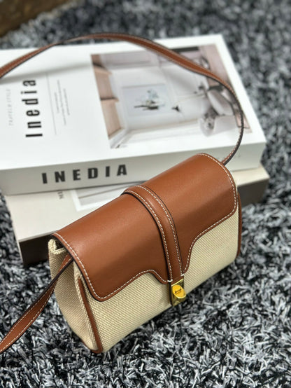 CLASSIC MINI 18 WHITE BROWN CALFSKIN