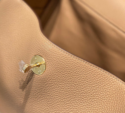 HM LINDY 30 BAG CAMEL TAURILLON CLEMENCE LEATHER