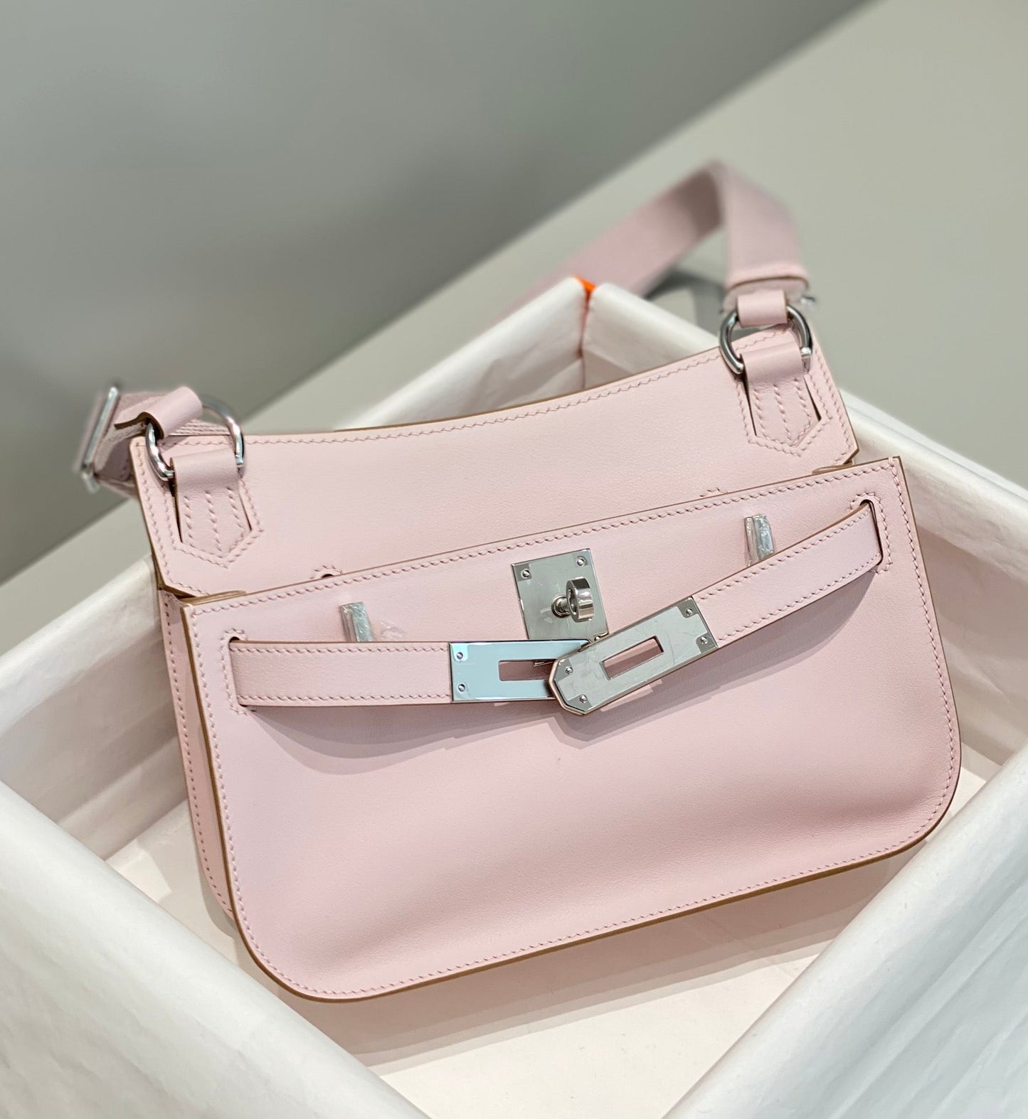 HM JYPSI¨¨RE MINI 23 MAUVE PALE CALFSKIN SILVER HARDWARE