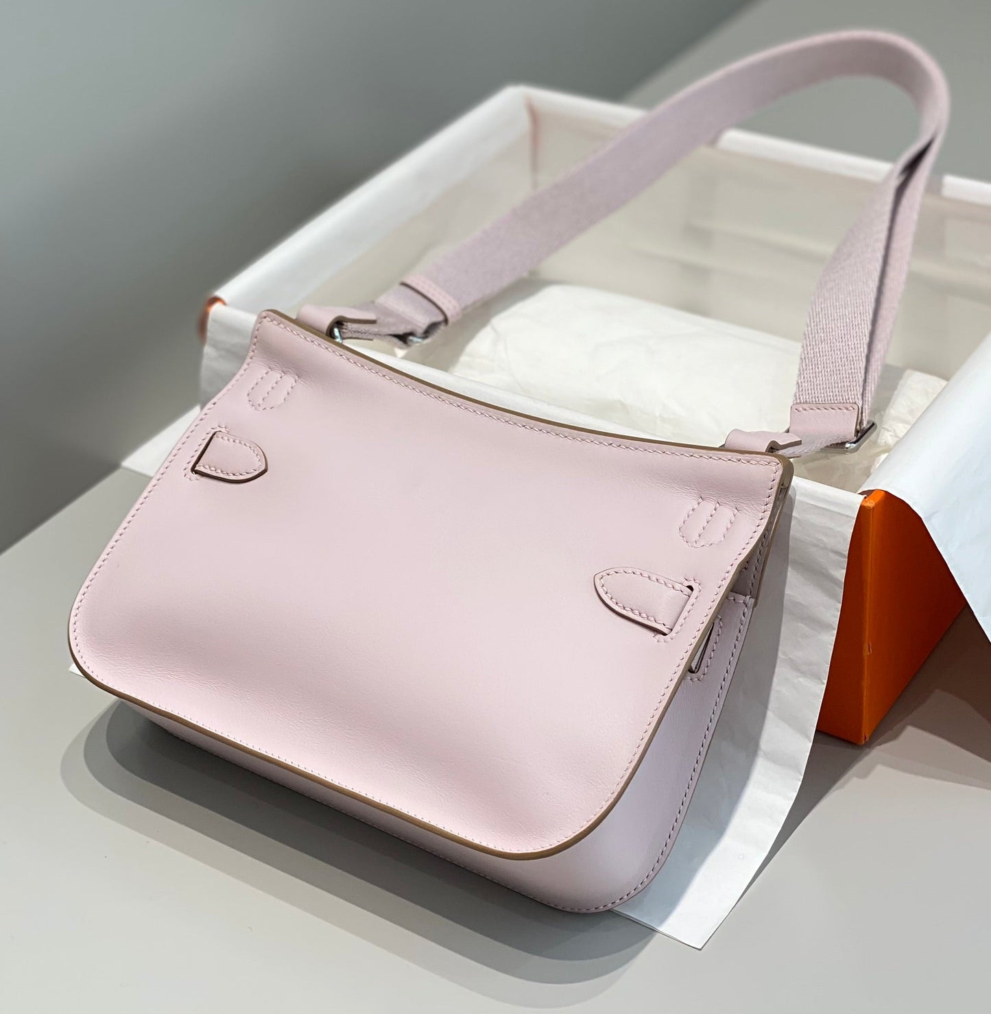HM JYPSI¨¨RE MINI 23 MAUVE PALE CALFSKIN SILVER HARDWARE