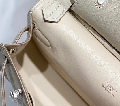 HM JYPSI¨¨RE MINI 23 CREAM CALFSKIN SILVER HARDWARE