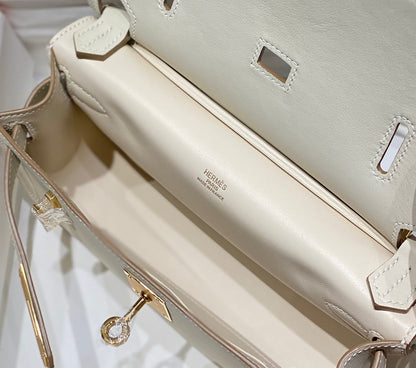 HM JYPSI¨¨RE MINI 23 CREAM CALFSKIN GOLD HARDWARE