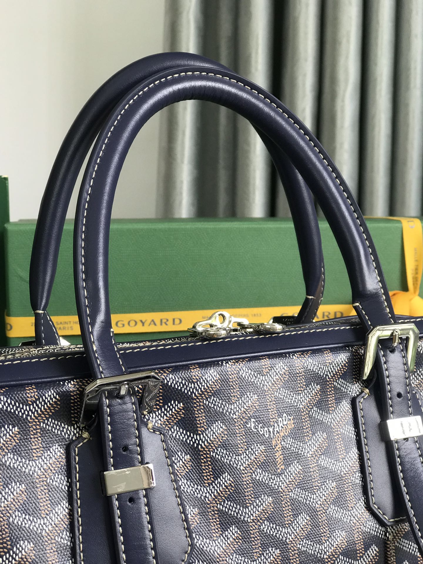 AMBASSADE DOCUMENT CASE 35 IN NAVY BLUE GOYARDINE CANVAS
