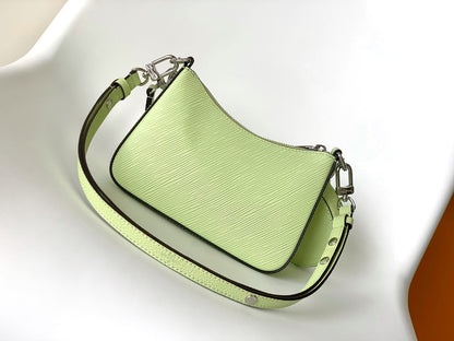 MARELLINI 19 LIGHT GREEN EPI GRAINED LEATHER