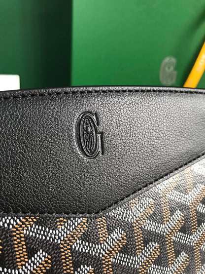 ROUETTE STRUCTUR¨¦ MINI BAG 21 IN BLACK GOYARDINE CANVAS AND CALFSKIN
