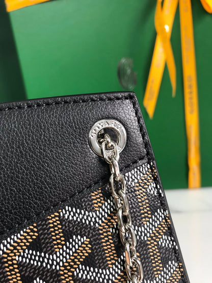ROUETTE STRUCTUR¨¦ MINI BAG 21 IN BLACK GOYARDINE CANVAS AND CALFSKIN