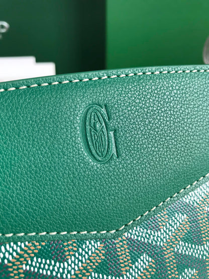 ROUETTE STRUCTUR¨¦ MINI BAG 21 IN GREEN GOYARDINE CANVAS AND CALFSKIN