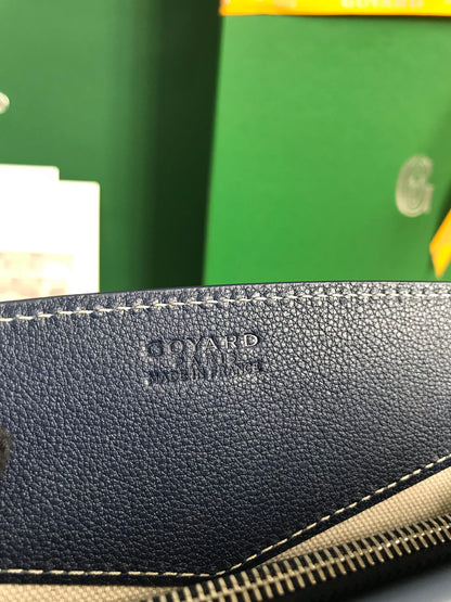 ROUETTE STRUCTUR¨¦ MINI BAG 21 IN NAVY BLUE GOYARDINE CANVAS AND CALFSKIN
