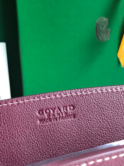 ROUETTE STRUCTUR¨¦ MINI BAG 21 IN WINE RED GOYARDINE CANVAS AND CALFSKIN