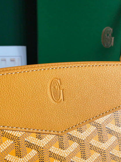 ROUETTE STRUCTUR¨¦ MINI BAG 21 IN YELLOW GOYARDINE CANVAS AND CALFSKIN