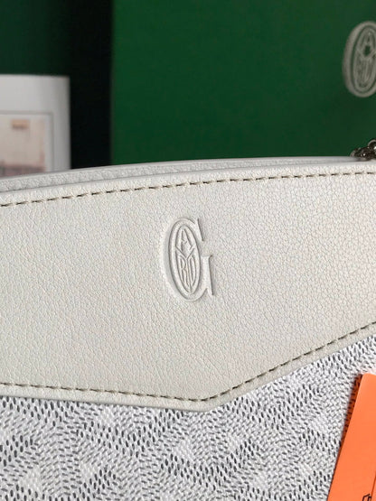 ROUETTE STRUCTUR¨¦ MINI BAG 21 IN WHITE GOYARDINE CANVAS AND CALFSKIN