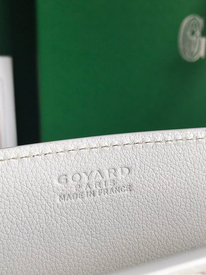ROUETTE STRUCTUR¨¦ MINI BAG 21 IN WHITE GOYARDINE CANVAS AND CALFSKIN