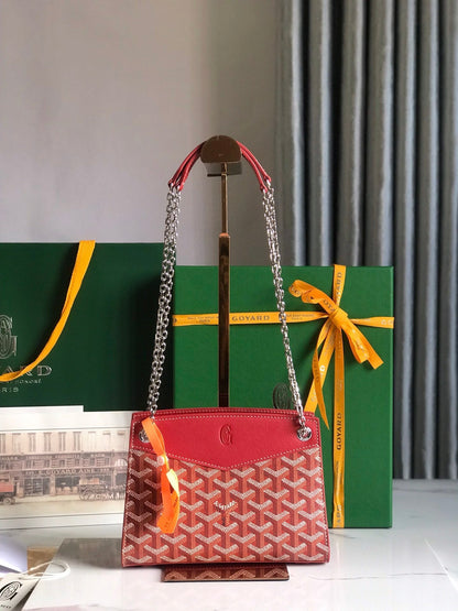 ROUETTE STRUCTUR¨¦ MINI BAG 21 IN CLASSIC RED GOYARDINE CANVAS AND CALFSKIN