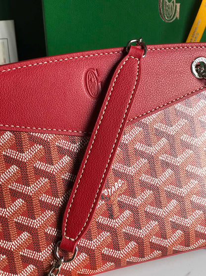 ROUETTE STRUCTUR¨¦ MINI BAG 21 IN CLASSIC RED GOYARDINE CANVAS AND CALFSKIN