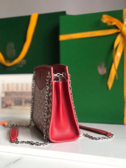ROUETTE STRUCTUR¨¦ MINI BAG 21 IN CLASSIC RED GOYARDINE CANVAS AND CALFSKIN