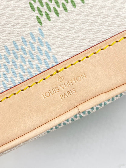 NANO NO¨¦ 16 IN PISTACHIO DAMIER GIANT CANVAS GOLD HARDWARE