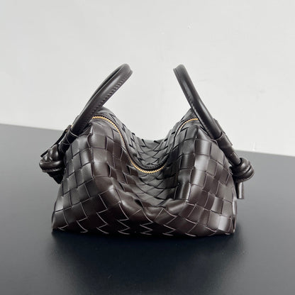 BV Loop Top Handle 19cm Chocolate Lambskin