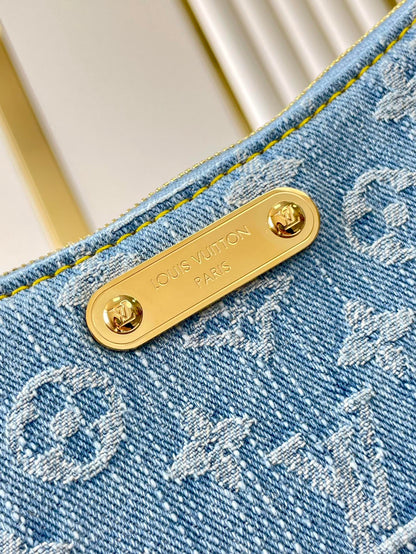 LIV POCHETTE 24 IN BLUE MONOGRAM DENIM GOLD HARDWARE