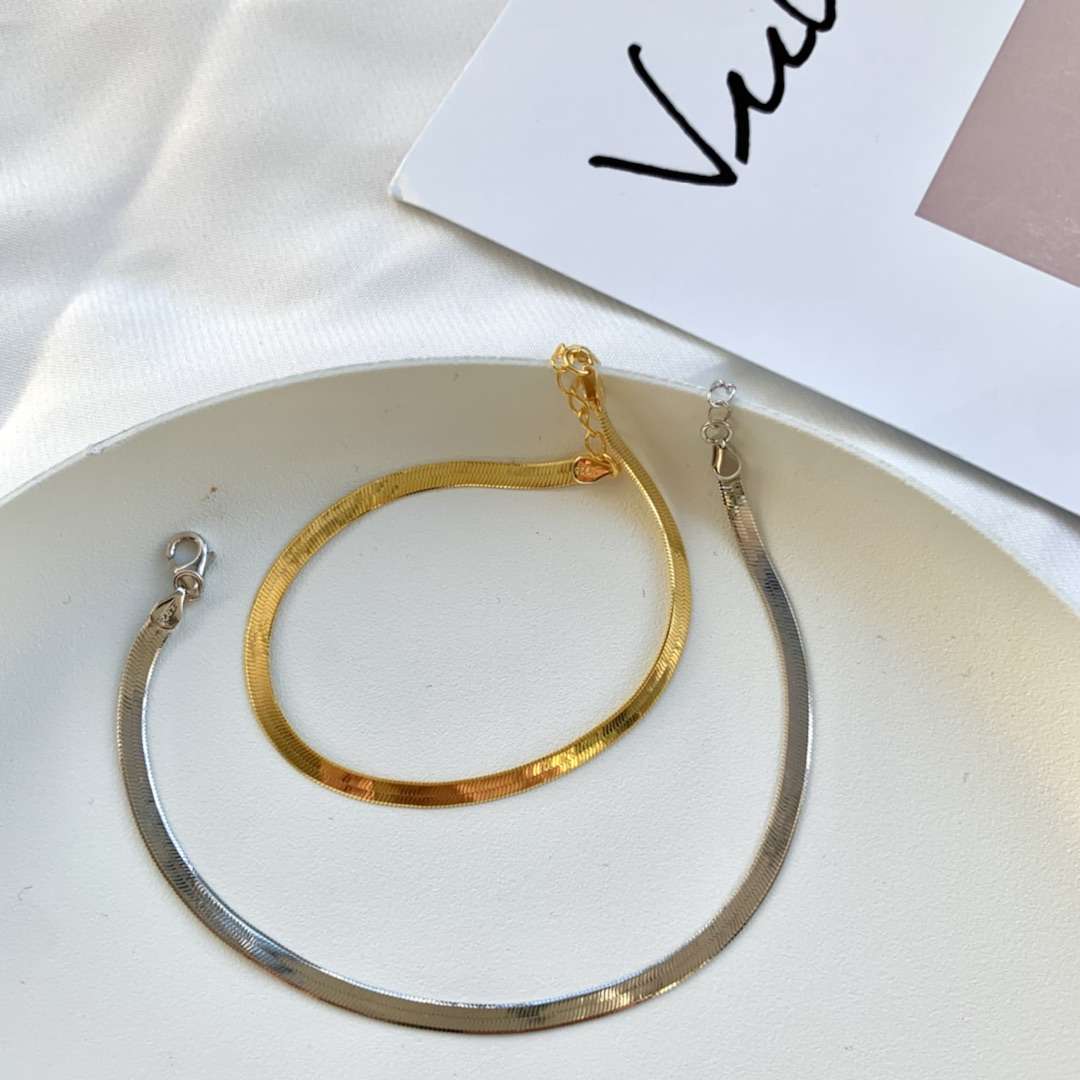 [HOT] Collier à chaîne plate en os de serpent