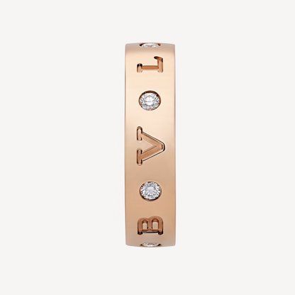 DIANA ZERO 1 ESSENTIAL PINK GOLD BAND WITH DIAMONDS RING
