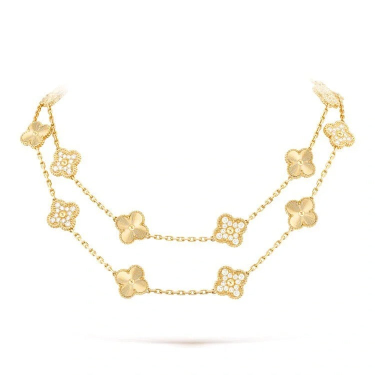[🌟En vedette] COLLIER CLOVER 20 MOTIFS LASER DIAMANT