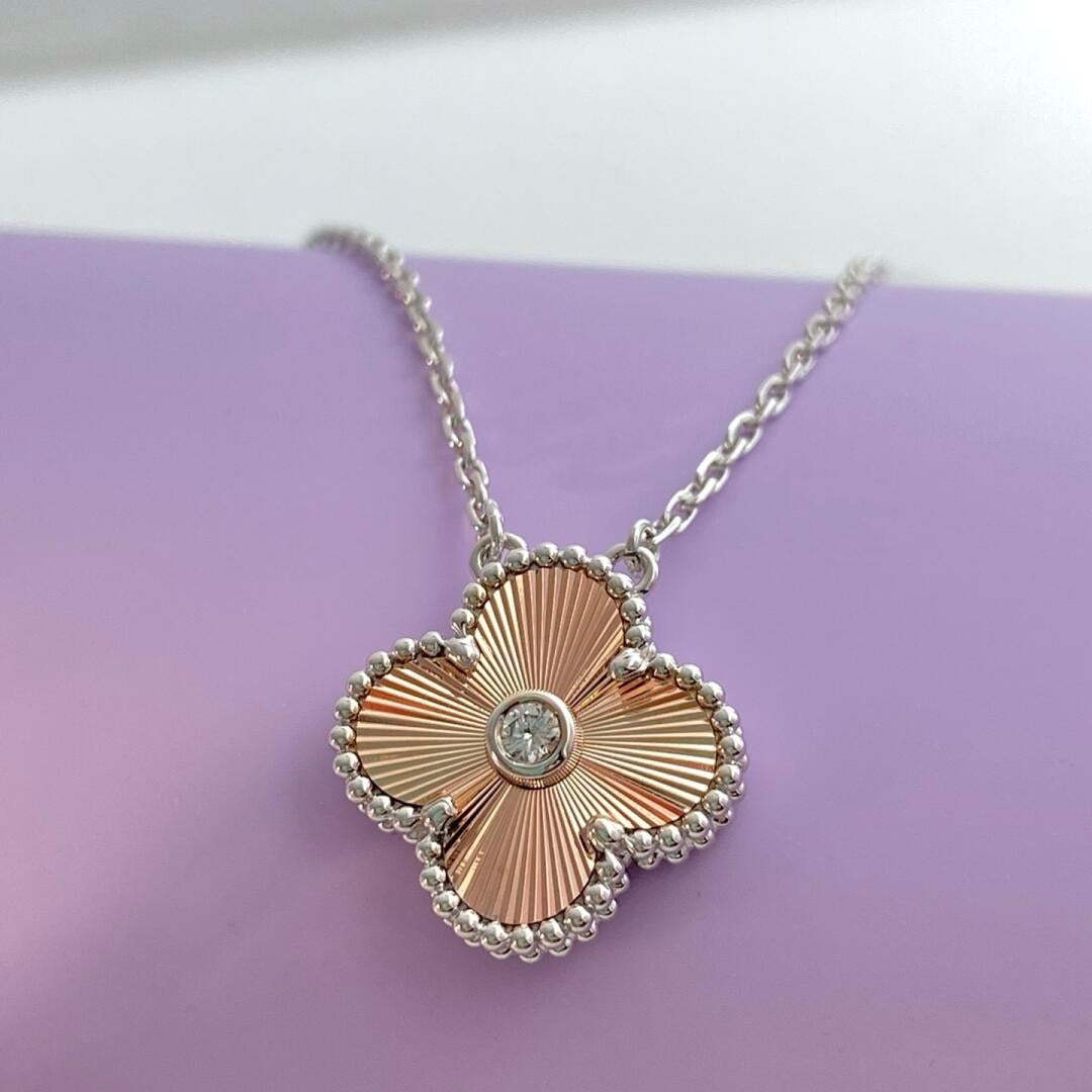 DIANA  2024 SPECIAL EDITION CLOVER 15MM DIAMOND LASER NECKLACE CHRISTMAS