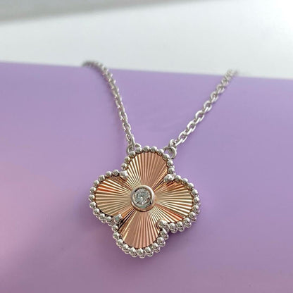 DIANA  2024 SPECIAL EDITION CLOVER 15MM DIAMOND LASER NECKLACE CHRISTMAS