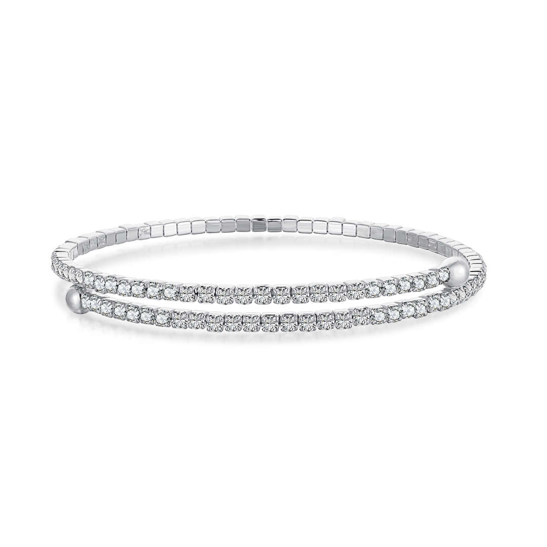 [HOT] Bracelet tendance rond avec rangée de diamants