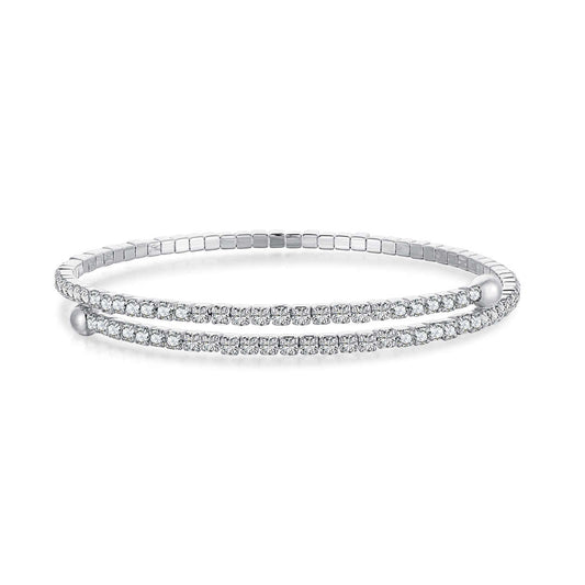 [HOT] Bracelet tendance rond avec rangée de diamants