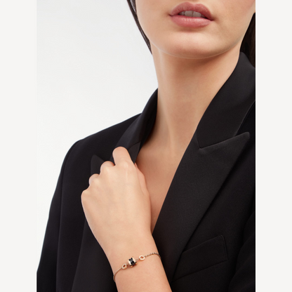 DIANA ZERO 1 SOFT PINK GOLD AND BLACK CERAMIC BRACELET